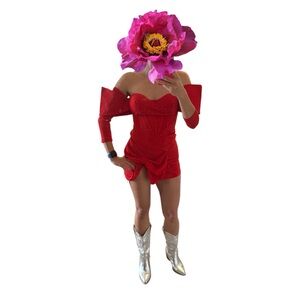 Loragal Red Off-Shoulder Mini Dress